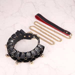 Real SnakeSkin Female Submissive Collar - Service Bell