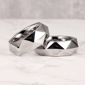 Premium Hexagonal Glans Ring (Hand Polished) - Steel & Titanium | Gold & Rainbow
