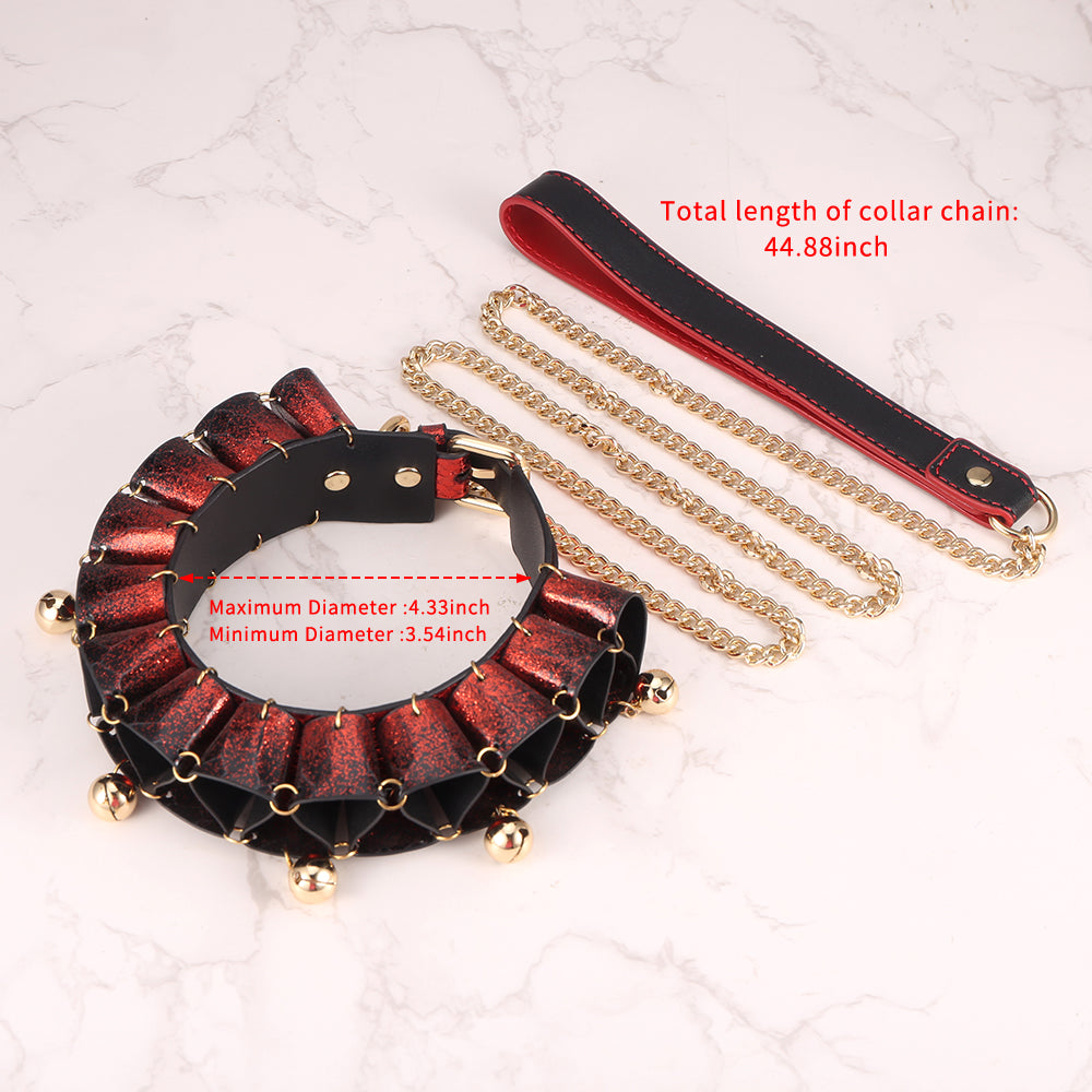 Real SnakeSkin Female Submissive Collar - Service Bell