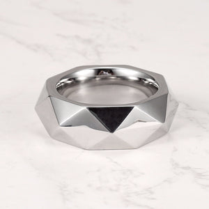 Premium Hexagonal Glans Ring (Hand Polished) - Steel & Titanium | Gold & Rainbow