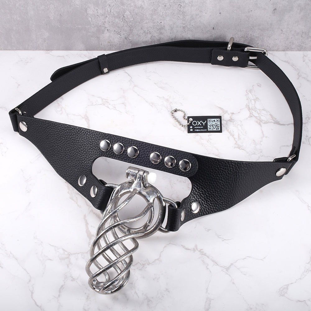 Adjustable Cowhide Chastity Belt Strap – 2 Designs - Oxy-shop