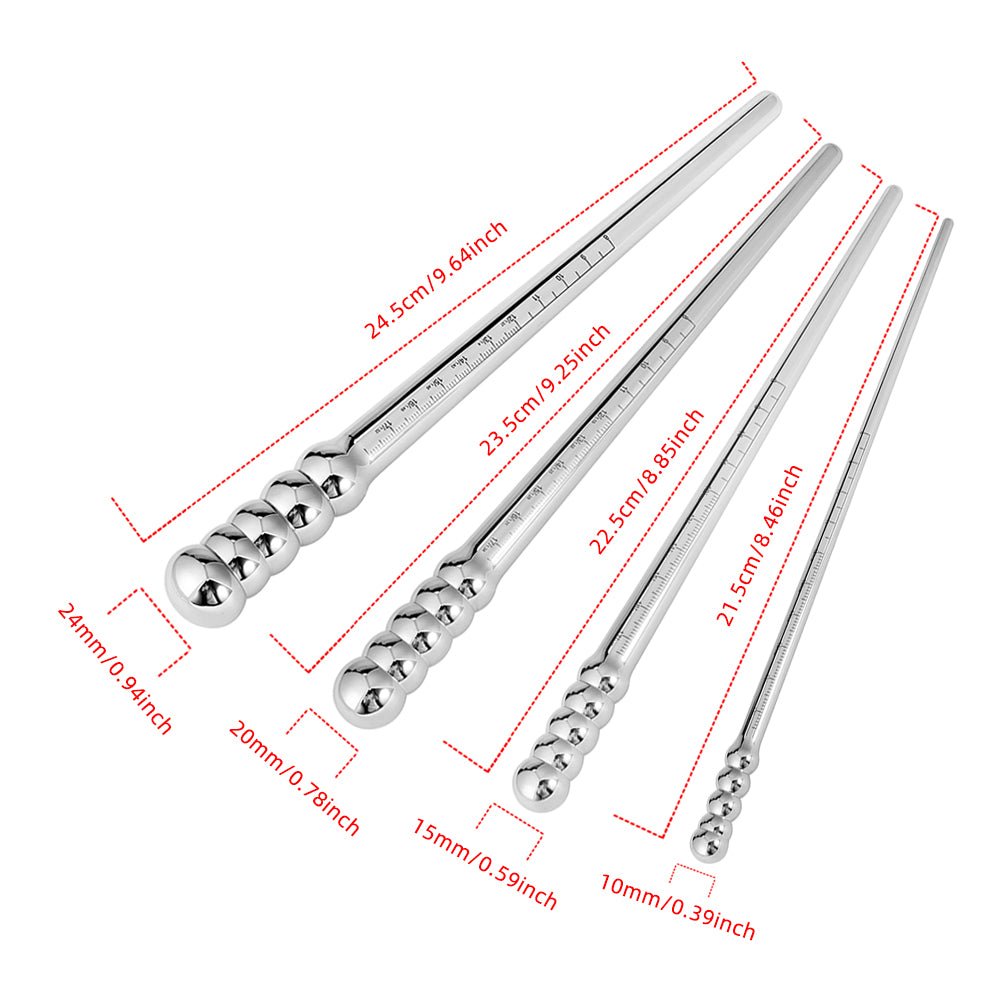 Small Prostate Probe AeroGlide Prostate Massage Probes – Stainless Steel with Ruler | 4 Sizes