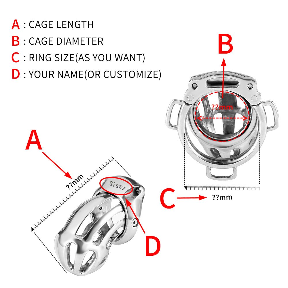 Atlas Custom Reinforced Chastity Cage with D - Rings - Oxy - shop