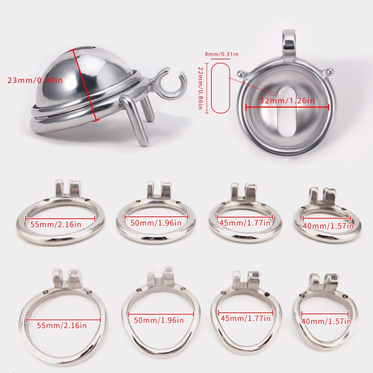 CH58 - Tiny Dome - Pee Hole Chastity Device - Oxy - shop