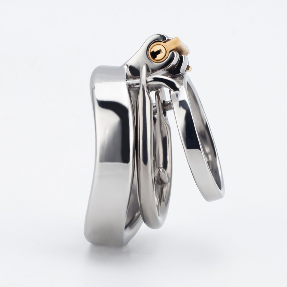 Chastity Training ring - Flat - Locking Double Cock ring - Oxy-shop