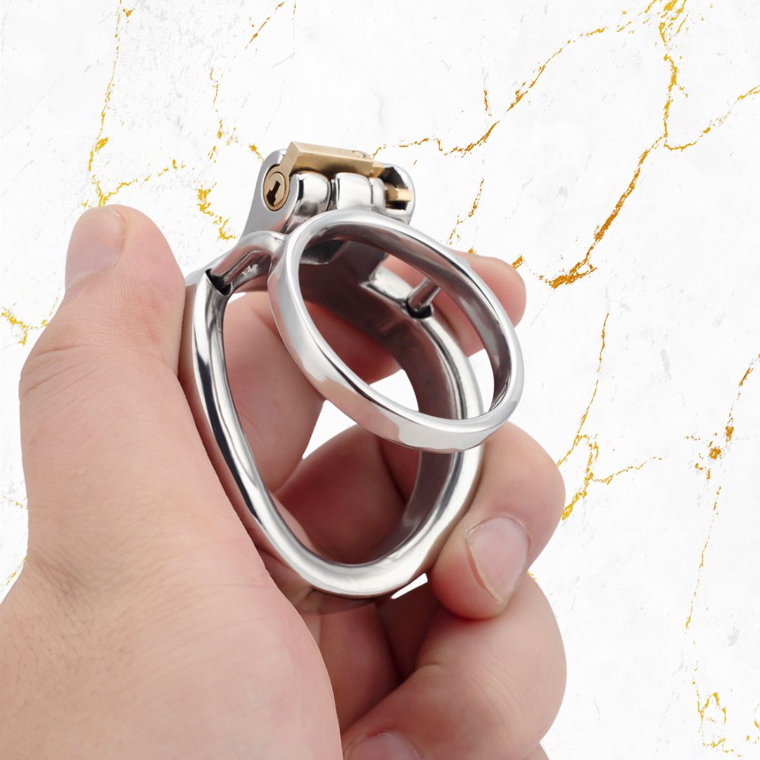 Chastity Training ring - Flat - Locking Double Cock ring - Oxy-shop