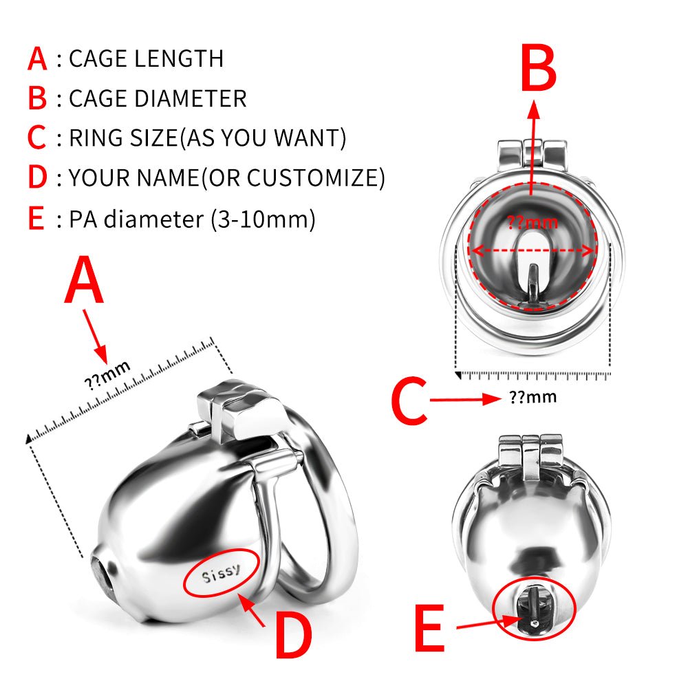 Dominion PA – Custom Steel Chastity Cage with Integrated PA Lock - Oxy - shop