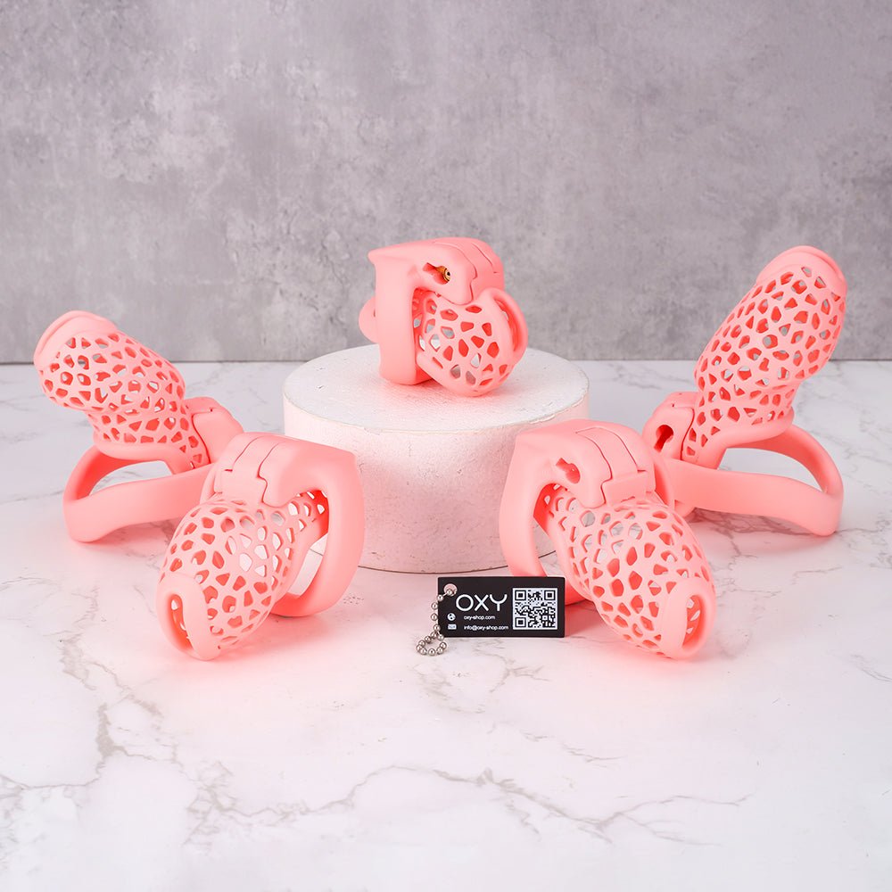 EcoSeal - Lattice Chastity Cage Pink - Oxy-shop