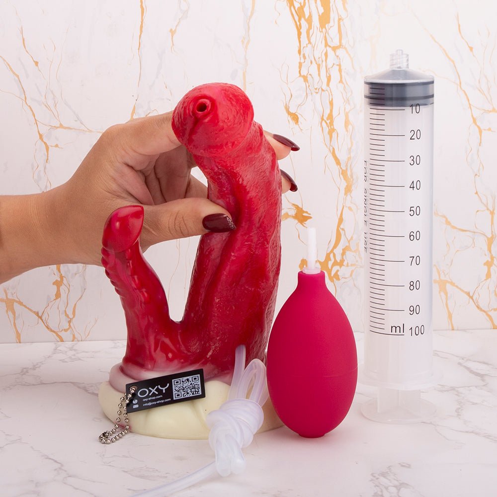 Ejaculating Dragon double Dildo - Clit stimulator Ejaculating Dragon double Dildo - Clit stimulator