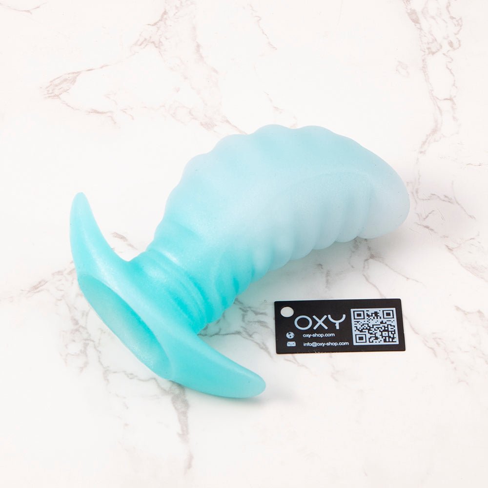 Enchanted Depths Ribbed Anal Plug with Suction & Safety Handle Enchanted Depths Ribbed Anal Plug with Suction & Safety Handle