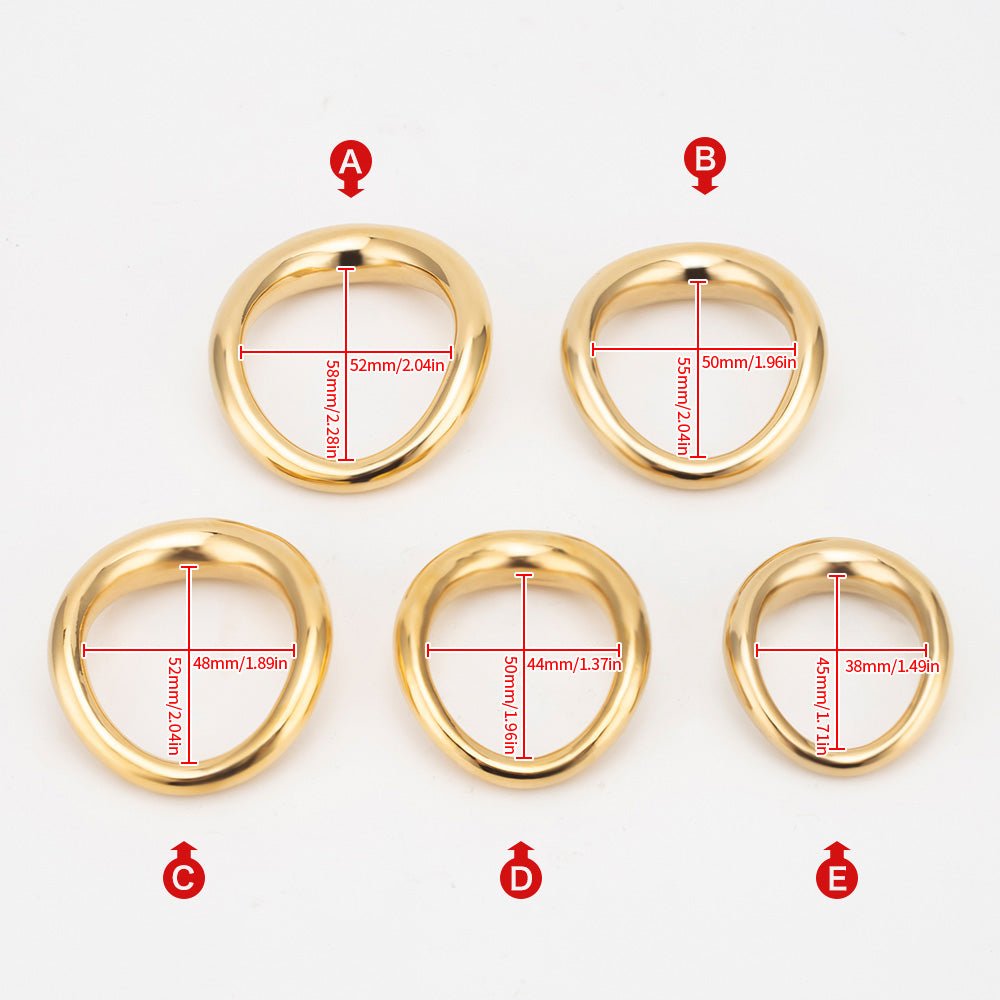 Ergonomic Steel & Gold cock ring - Oxy-shop