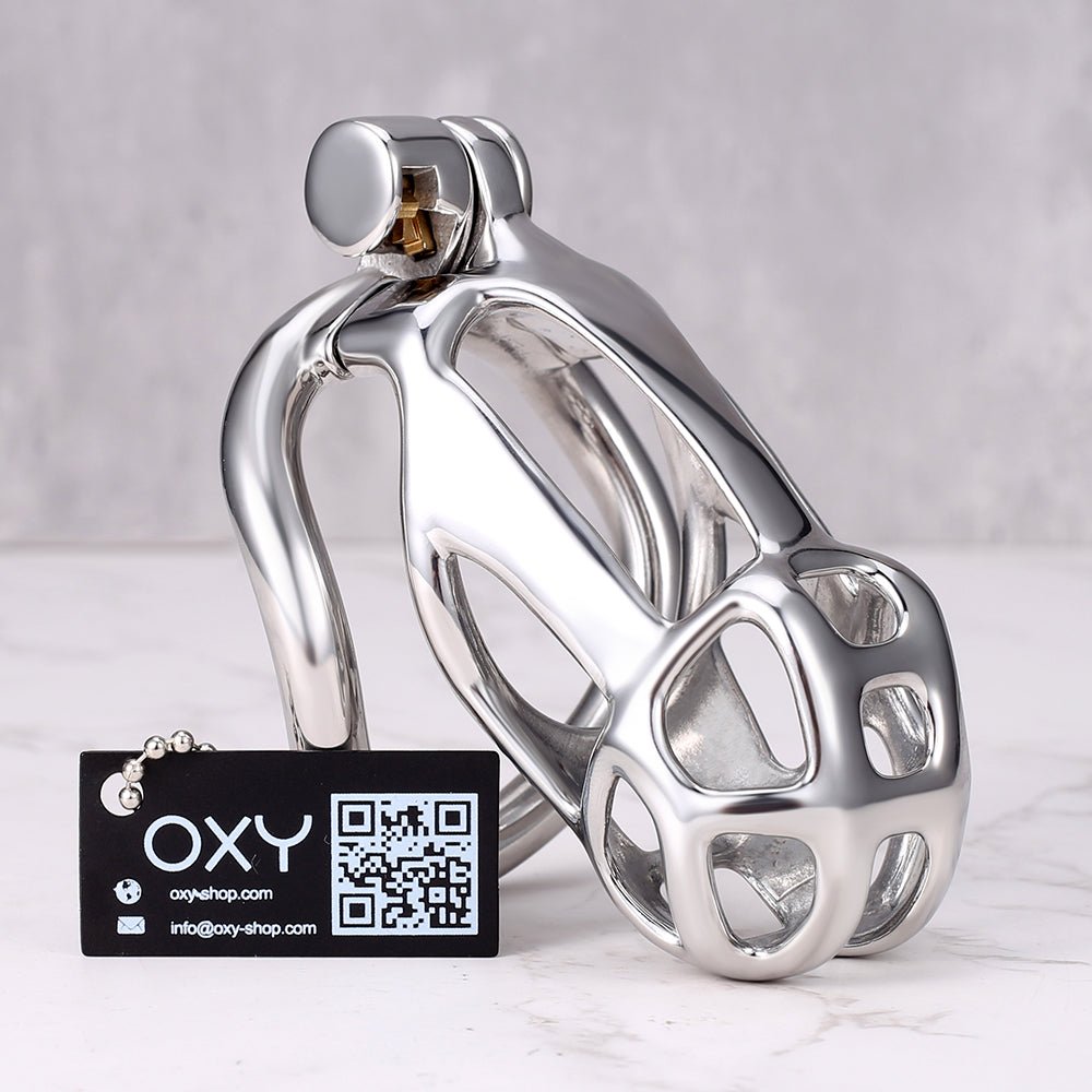 Guardian Arc – Stainless Steel Chastity Cage (Curved Ring Edition) - 5 Sizes - Oxy - shop