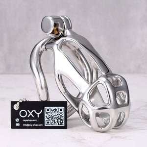 Guardian Arc – Stainless Steel Chastity Cage (Curved Ring Edition) - 5 Sizes - Oxy - shop