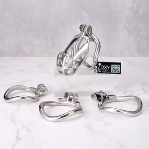 Guardian Arc – Stainless Steel Chastity Cage (Curved Ring Edition) - 5 Sizes - Oxy - shop