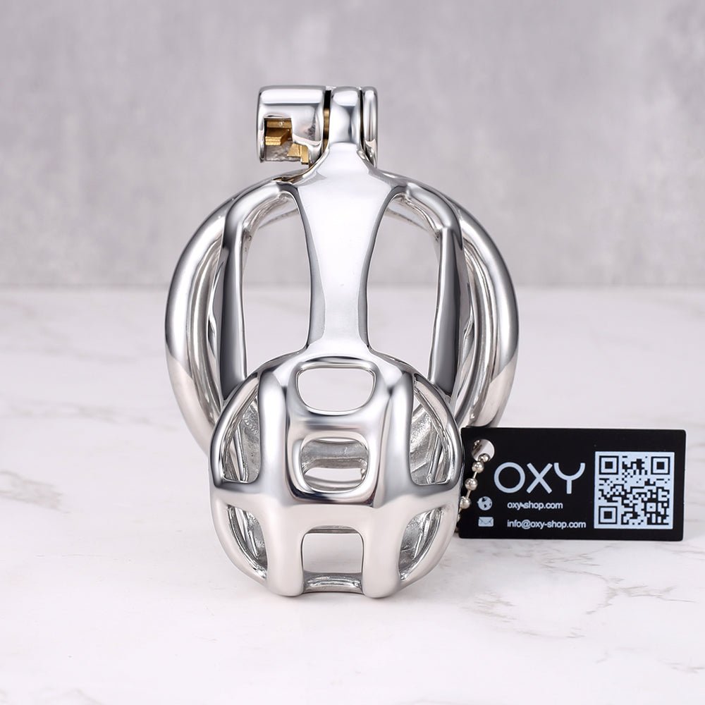 Guardian Arc – Stainless Steel Chastity Cage (Curved Ring Edition) - 5 Sizes - Oxy - shop