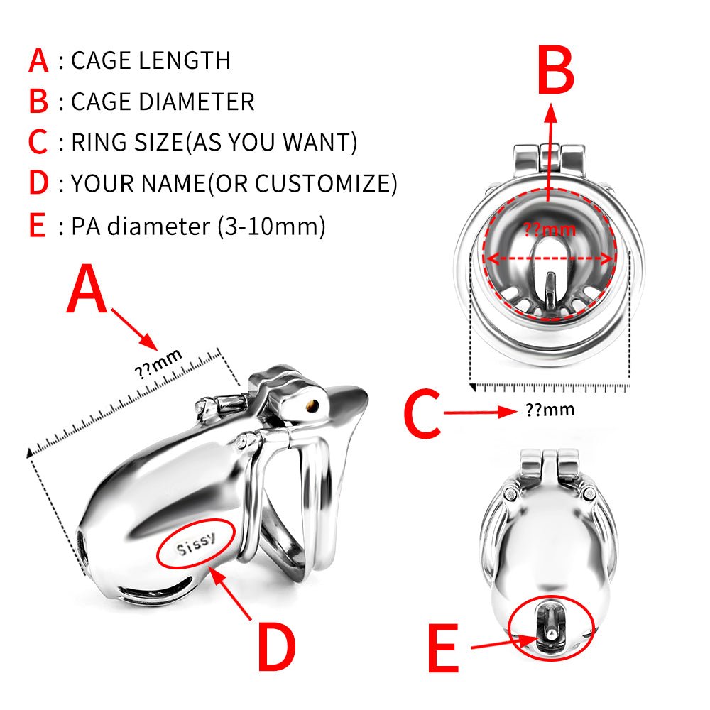 Obsidian PA – Custom Steel Chastity Cage with Integrated PA Lock - Oxy - shop