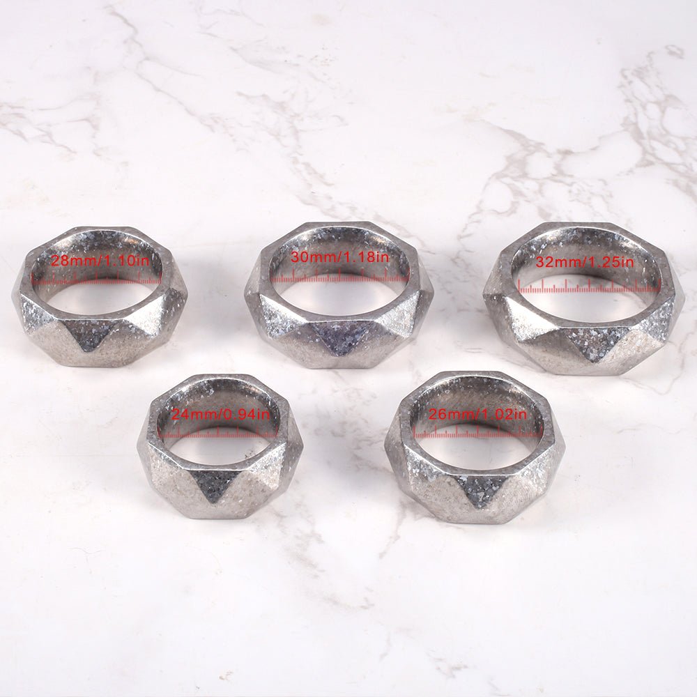 Premium Hexagonal Glans Ring (Hand Polished) - Steel & Titanium | Gold & Rainbow - Oxy-shop