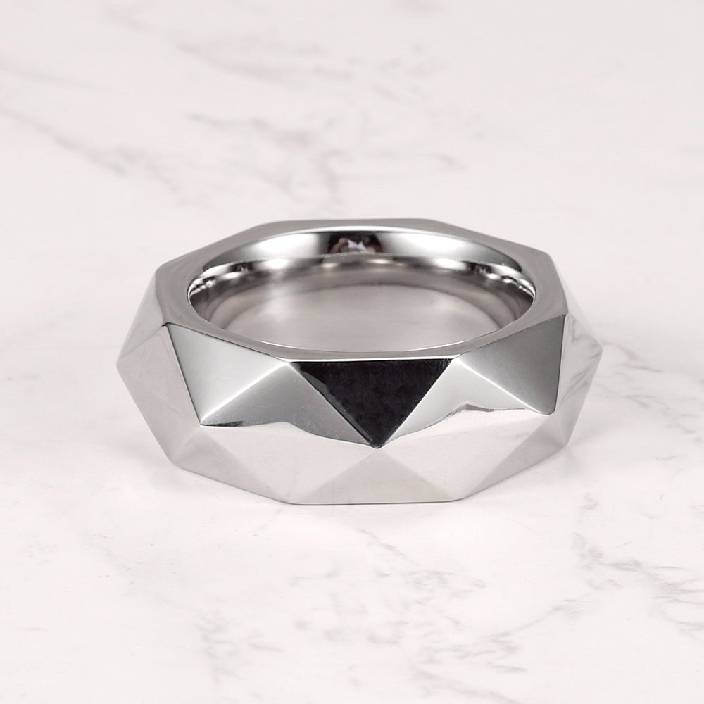 Premium Hexagonal Glans Ring (Hand Polished) - Steel & Titanium | Gold & Rainbow - Oxy-shop