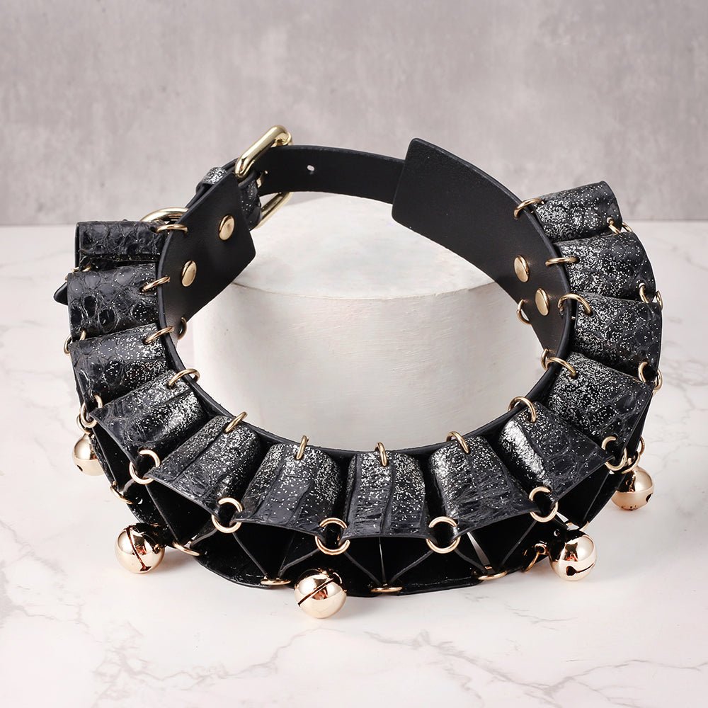 Real SnakeSkin Female Submissive Collar - Service Bell - Oxy-shop