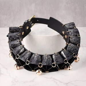Real SnakeSkin Female Submissive Collar - Service Bell - Oxy-shop