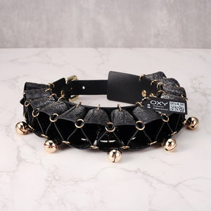 Real SnakeSkin Female Submissive Collar - Service Bell - Oxy-shop