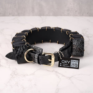 Real SnakeSkin Female Submissive Collar - Service Bell - Oxy-shop