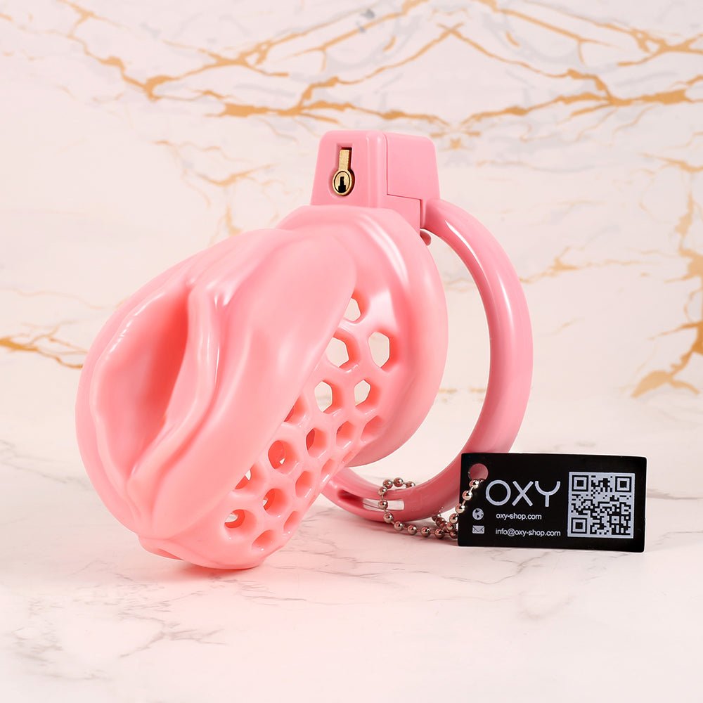 Sissy’s Pink Prison – Lockable Male Chastity Cage in Pink - Oxy - shop
