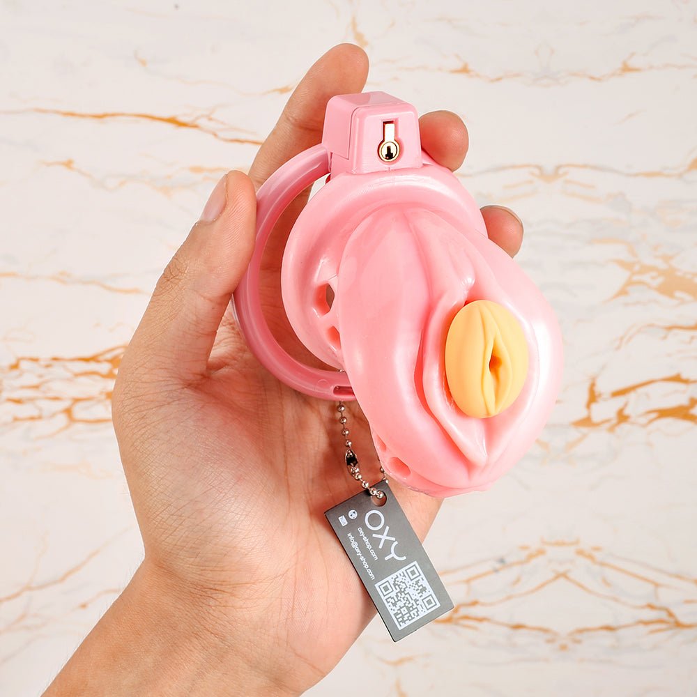 Sissy’s Pink Prison – Lockable Male Chastity Cage in Pink - Oxy - shop