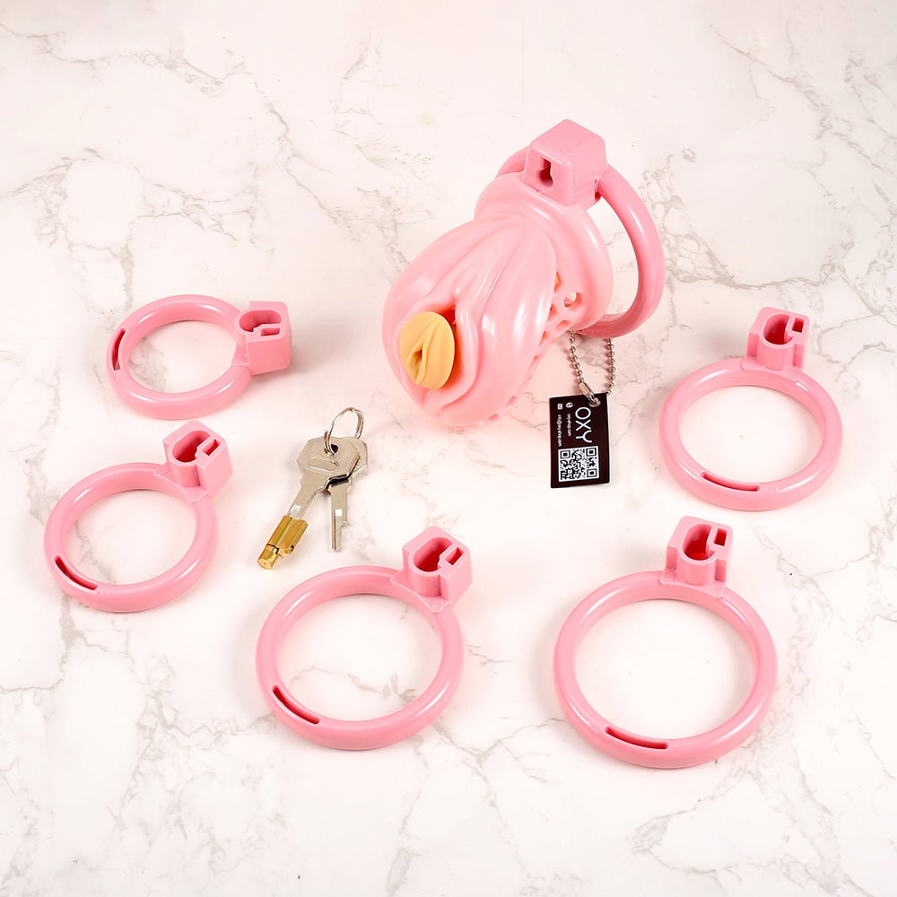 Sissy’s Pink Prison – Lockable Male Chastity Cage in Pink - Oxy - shop