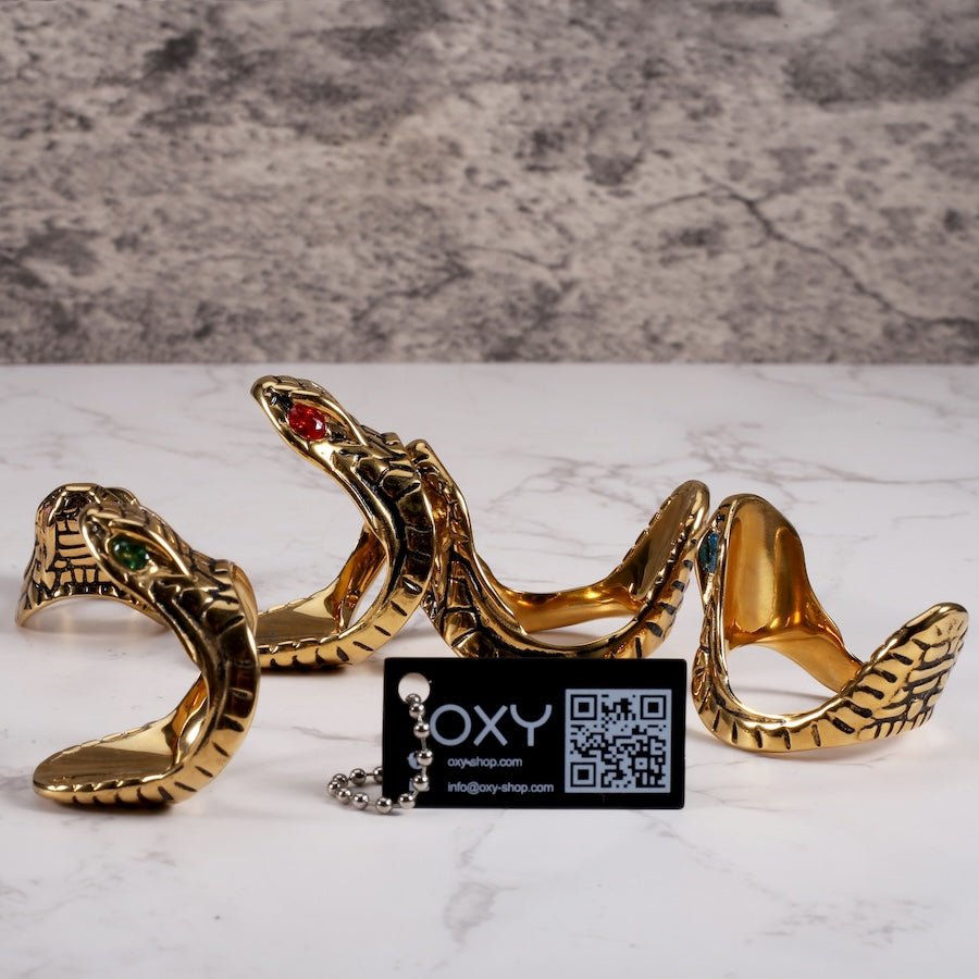 Snake Head Glans Ring - 24k Gold Platted - Oxy-shop