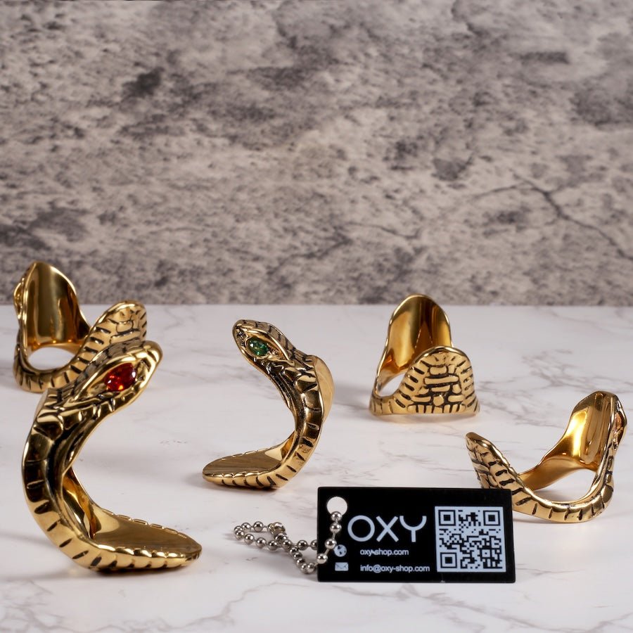 Snake Head Glans Ring - 24k Gold Platted - Oxy-shop