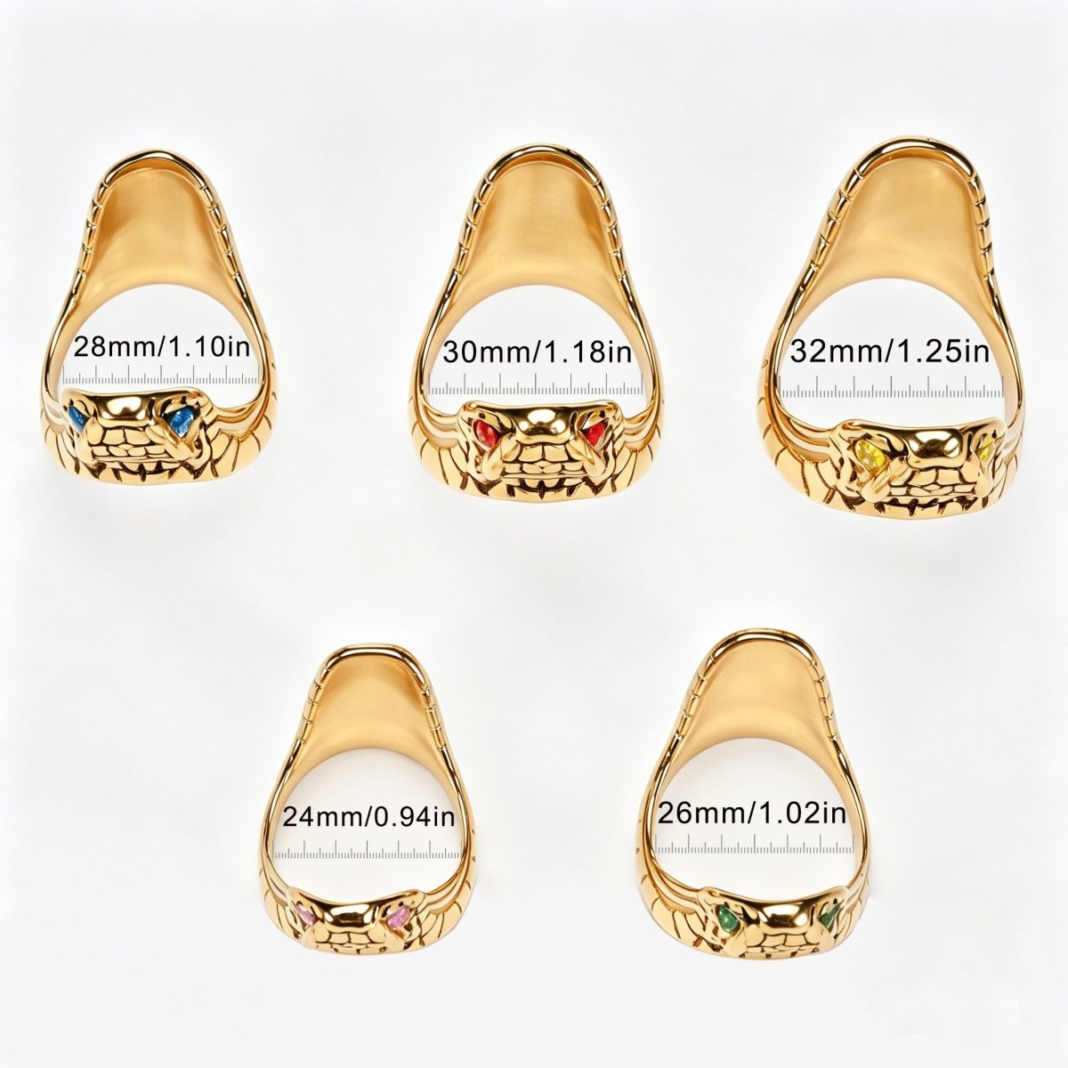 Snake Head Glans Ring - 24k Gold Platted - Oxy-shop