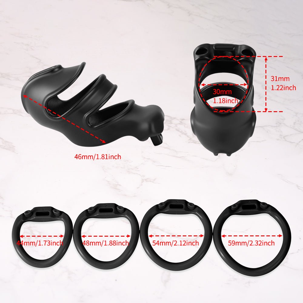 SnakeCage – Narrow Open Frame Chastity Cage (2 Sizes - 2 colors) - Oxy - shop