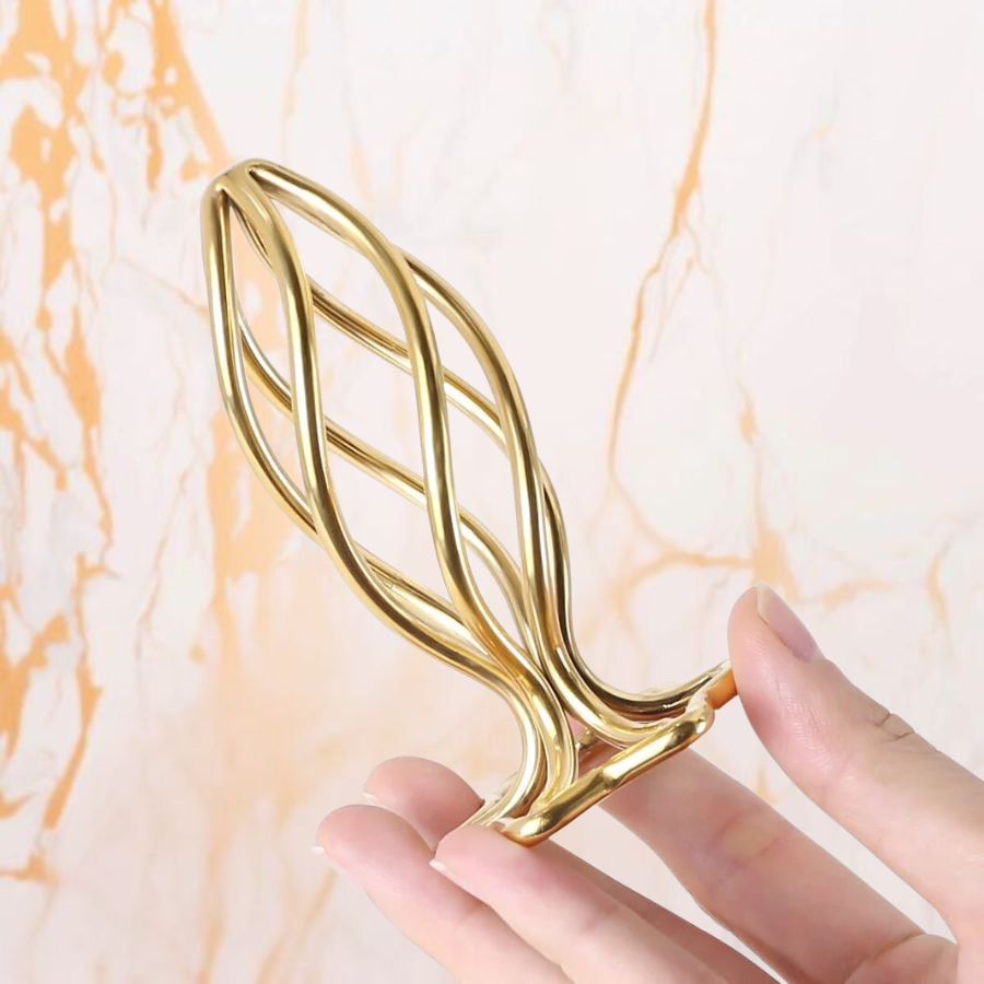 Spiral Anal Plug - Gold coated Stainless Steel Spiral Anal Plug - Gold coated Stainless Steel