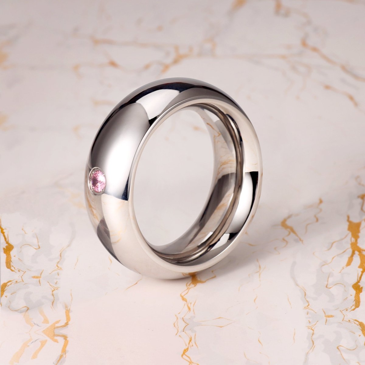 Stainless Steel Jeweled Cock Rings – 4 Sizes | Luxury Hard Steel with Incrusted Gem - Oxy - shop