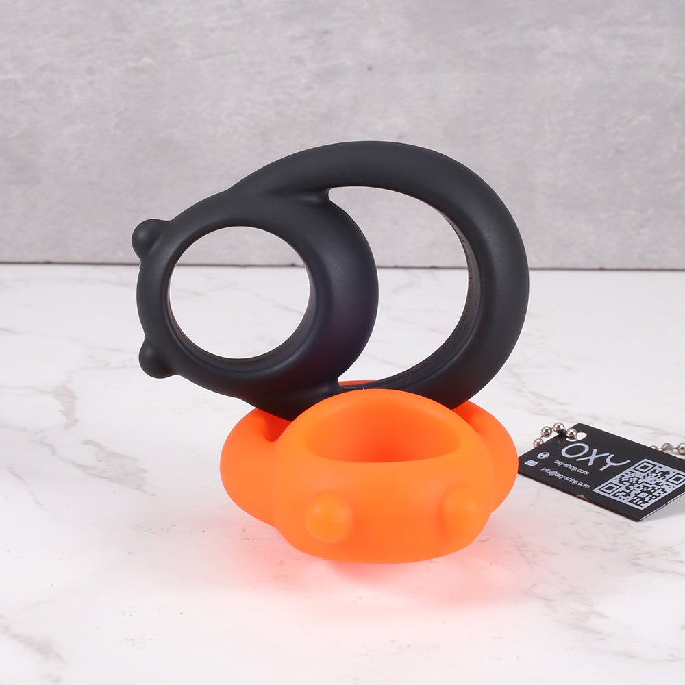 The Dominator Duo – Silicone Cock Ring &amp; Ball Separator - Oxy-shop