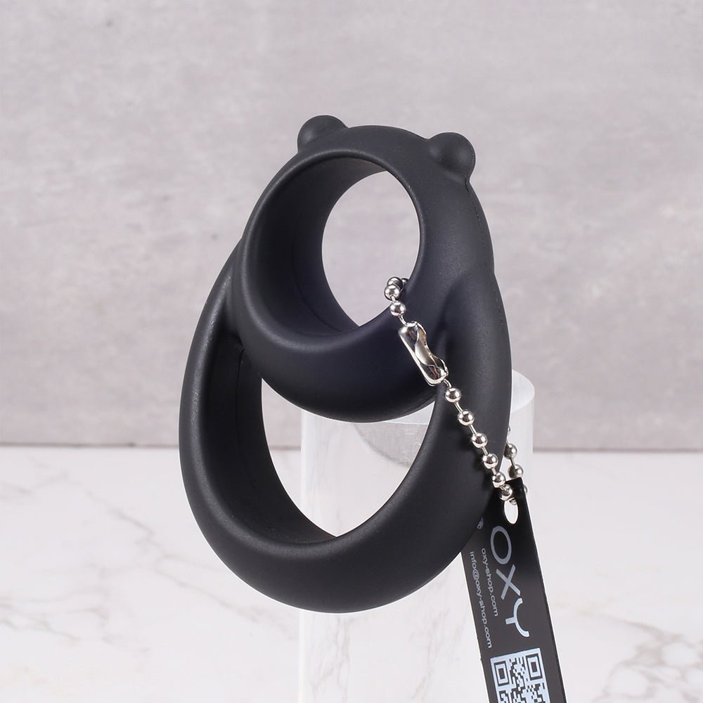The Dominator Duo – Silicone Cock Ring &amp; Ball Separator - Oxy-shop