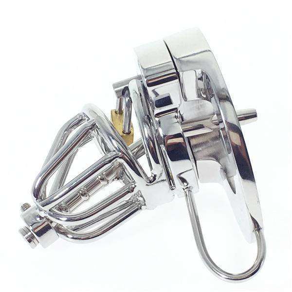 2-in-1 Ball Stretcher Cock Cage with Catheter CH06 - Oxy-shop