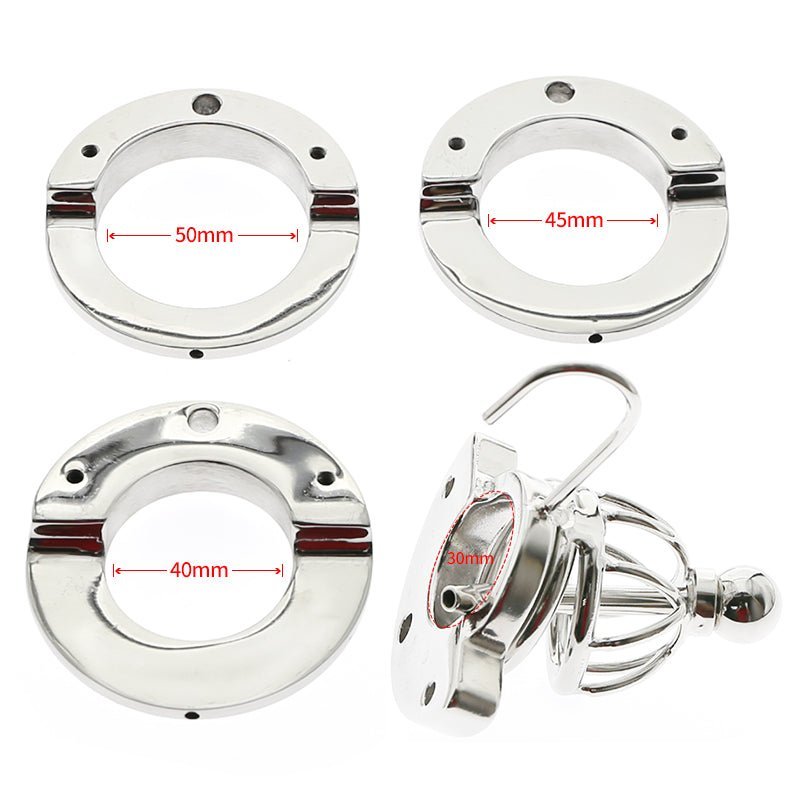 2-in-1 Ball Stretcher SHORT Cock Cage with Catheter CH05 - Oxy-shop