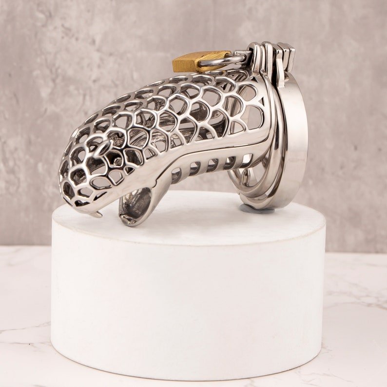 24K Gold Dragon Chastity FLAT Ring 3.34" / 85mm - Oxy-shop