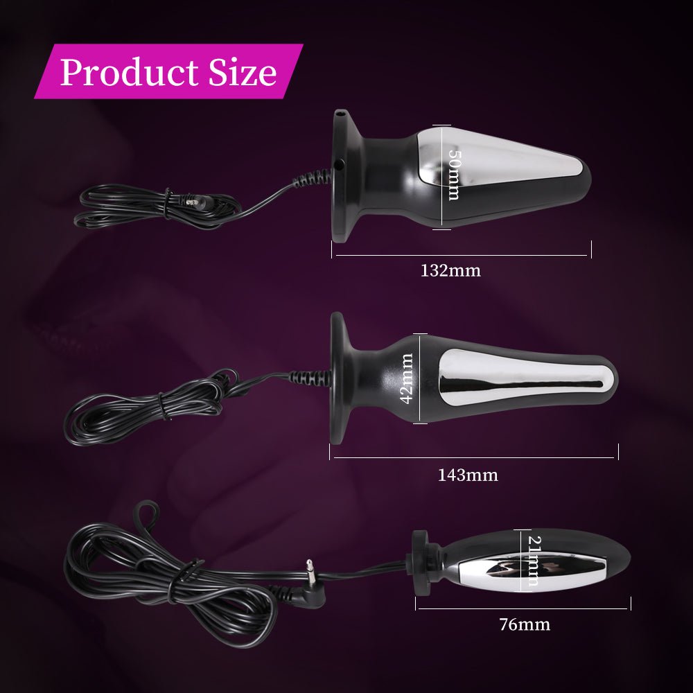 3x Electro Shock Butt plug - 3 Sizes in one pack 3x Electro Shock Butt plug - 3 Sizes in one pack