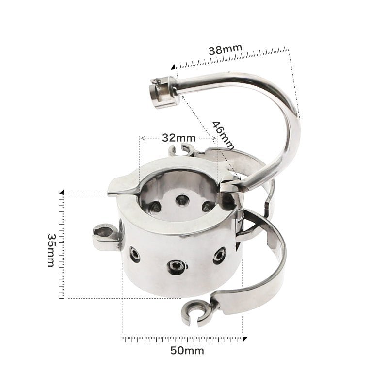 Ball Barrel Divided Scrotum Stretcher / CBT Play - Oxy-shop