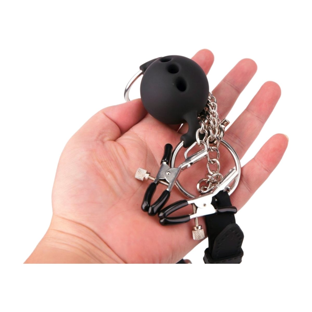 Ball gag with Nipple clamps - Oxy-shop