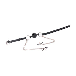 Ball gag with Nipple clamps - Oxy-shop