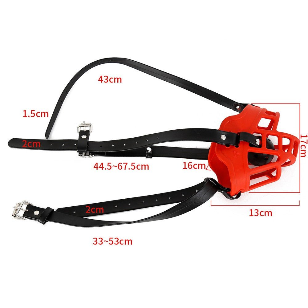 BDSM dog Muzzle harness with ball gag - Oxy-shop