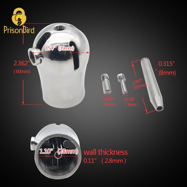 CH38 - PA Chastity cage / Titanium Plug and Bolt - Oxy-shop