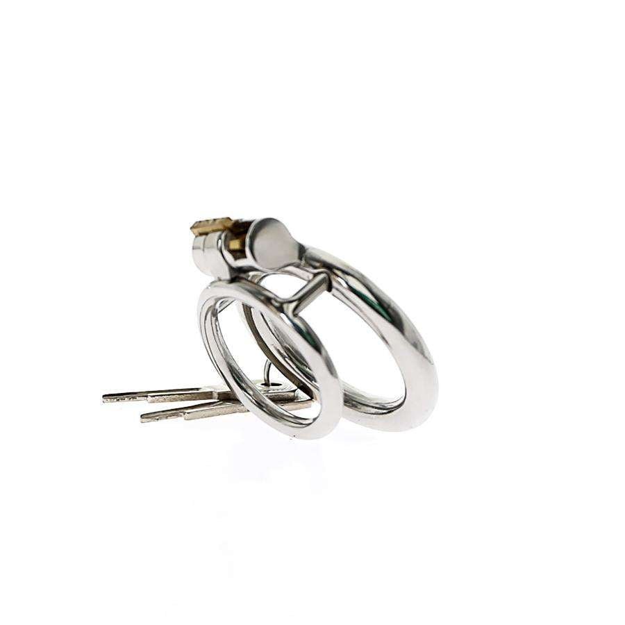 Chastity Training ring - Flat - Locking Double Cock ring - Oxy-shop