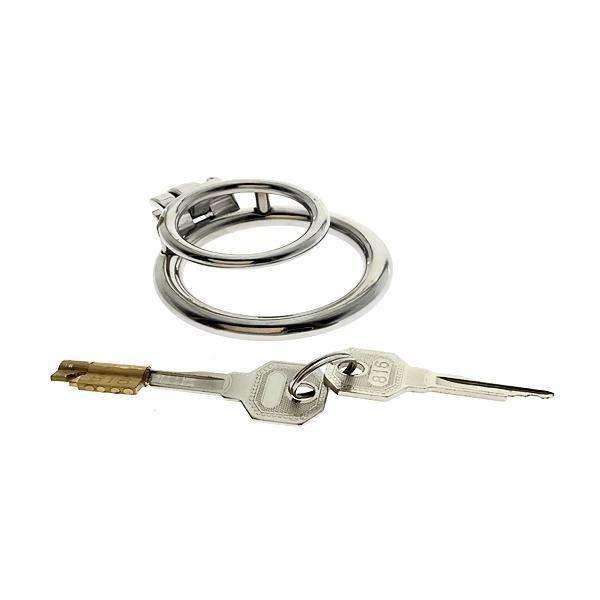 Chastity Training ring - Flat - Locking Double Cock ring - Oxy-shop