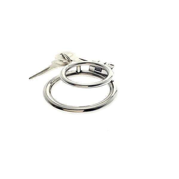 Chastity Training ring - Flat - Locking Double Cock ring - Oxy-shop