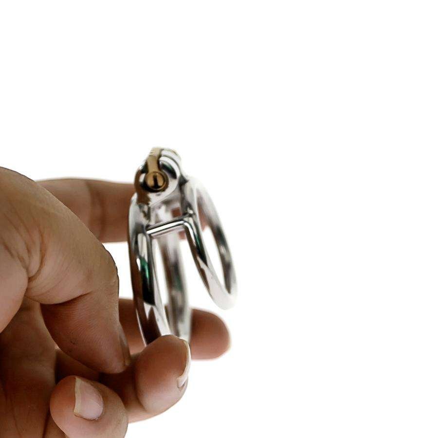 Chastity Training ring - Flat - Locking Double Cock ring - Oxy-shop